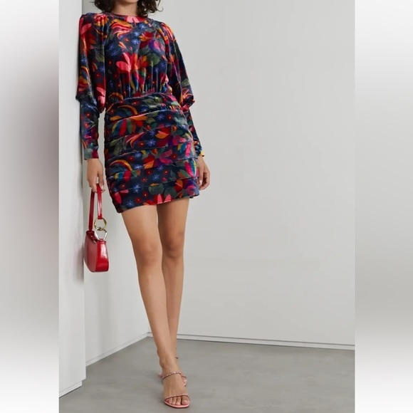 NWT Farm Rio Velvet Dress in Black Banana Sky Size Medium - Picture 1 of 12